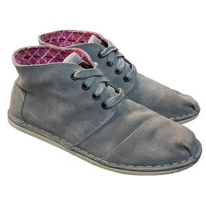 TOMS Womens Desert Boots Ash Grey Suede Botas Size 7